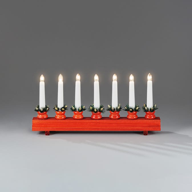 Adventsljusstake Gnosjö Konstsmide 7L Platt med Manschetter