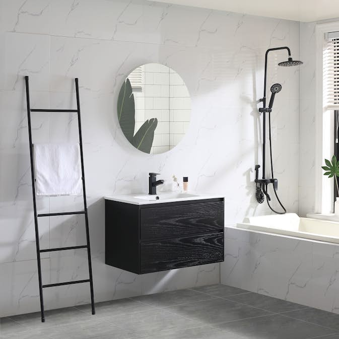 Tvättställsskåp Bathlife Lättsam Svart