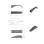 Luckdämpare Beslag Design K-push Komplett med Dämpare