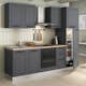 Komplett Kök Mimo Furniture Liliane 255 Charcoal Matt inkl. Vitvaror