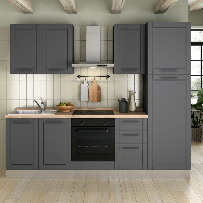 Komplett Kök Mimo Furniture Liliane 255 Charcoal Matt inkl. Vitvaror