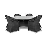 Matgrupp Utomhus Comfort Garden Marcus 140 Rund med 6 Light Utefåtöljer inkl. Dyna