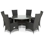 Matgrupp Comfort Garden Thor Bord Gråsvart med 6 Jenny Fåtöljer