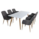 Matgrupp Venture Home Pelle Casper med 6 Stolar