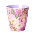 Melaminkopp Rice Medium Blommor Rosa