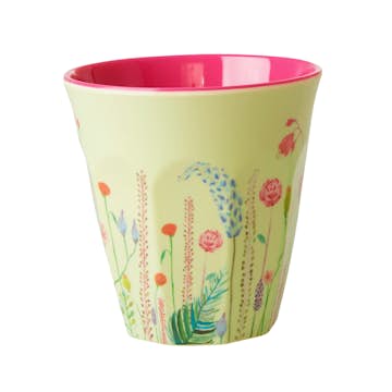 Melaminkopp Rice Medium Blommor Rosa/Gul