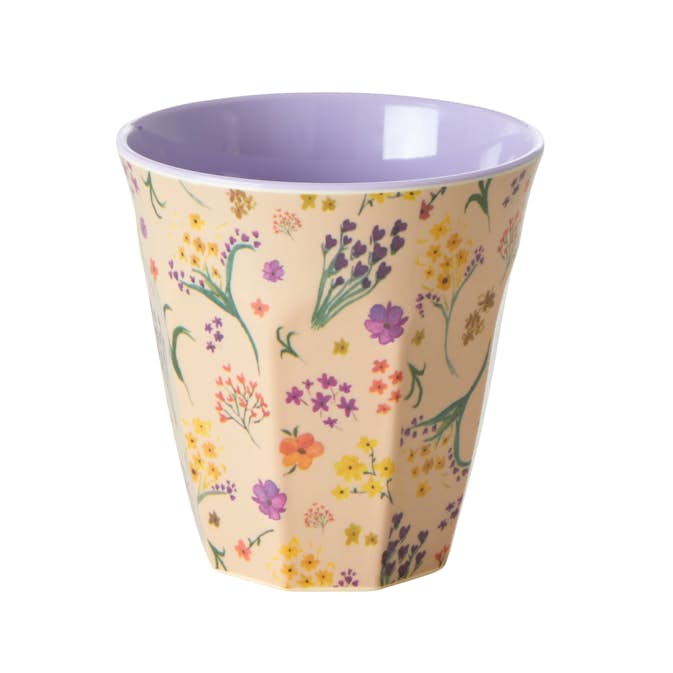Melaminkopp Rice Medium Blommor Lila/Multi