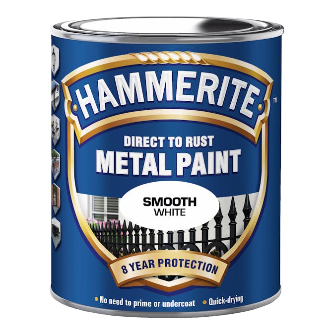 Lack Hammerite Slätlack Vit 750ml med till Plåt/Metall