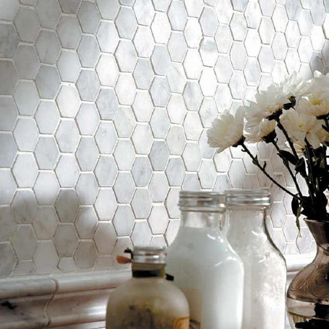 Mosaik Tenfors Marmor Carrara Hexagon 29,8x30,5 cm