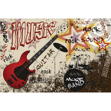 Tapet Dimex Red Guitar