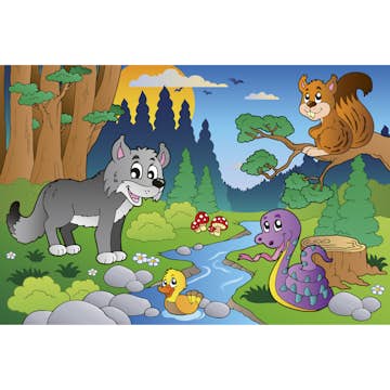 Tapet Dimex Forest Animals
