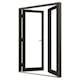 Parfönsterdörr NorDan NTech Helglasad Aluminium BlackLine Svart