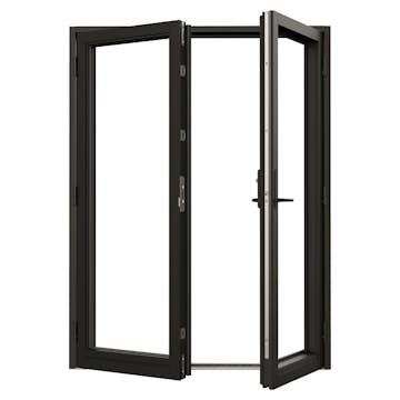 Parfönsterdörr NorDan NTech Helglasad Aluminium BlackLine Svart