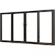 Parskjutdörr NorDan NTech Aluminium 4-Delad BlackLine Svart