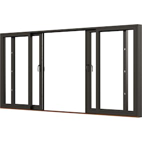 Parskjutdörr NorDan NTech Aluminium 4-Delad BlackLine Svart