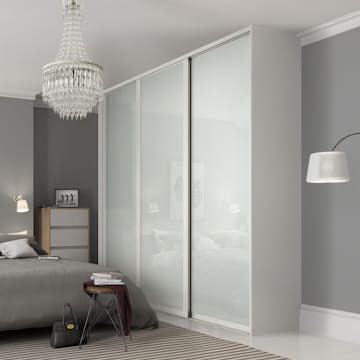 Skjutdörr Lundbergs Nordic Vitt Glas