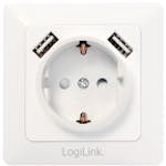 Vägguttag LogiLink 230V Med 2xUSB 2,1A