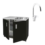 Paket Tvättbänk Vilan Stainless VTB 10 och Damixa Space Blandare