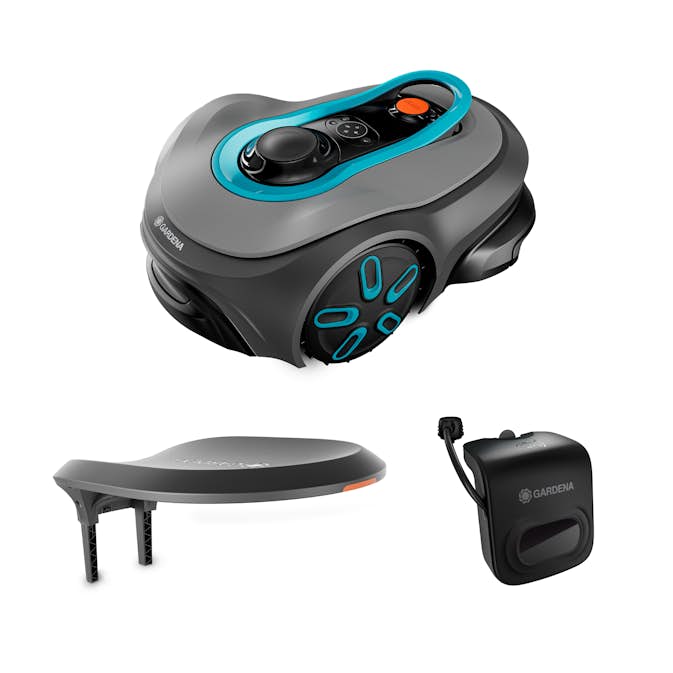 Robotgräsklippare Gardena Smart Sileno Free 1200 Utan Slinga Paket Med Robothus & Antikollisionsradar