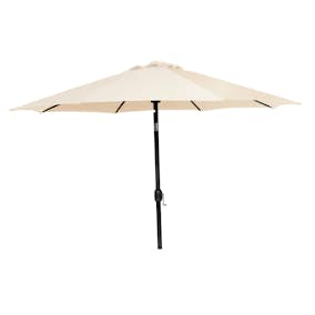 Parasoll Hillerstorp Ø300 cm Beige/Svart med Vev och Tilt Funktion