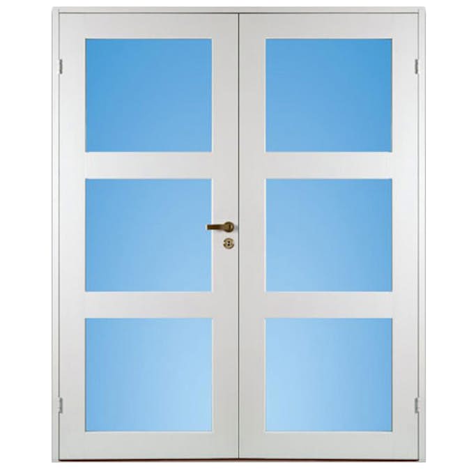 Parinnerdörr Sveadörren Contur Vit Klarglas 3-Spegel