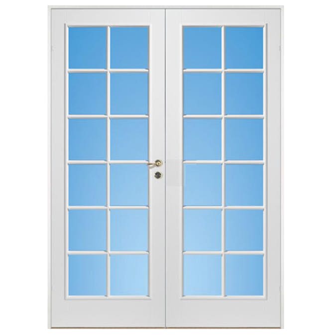 Parinnerdörr Sveadörren Formpressad SP12 Vit Klarglas