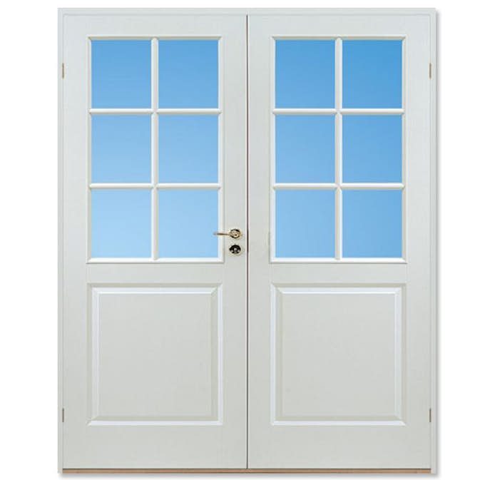 Parinnerdörr Diplomat Formpressad SP6 Vit Klarglas