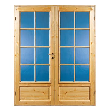 Parinnerdörr Diplomat Massiv 3 Obehandlad Furu Härdat Klarglas SP8