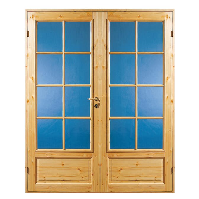 Parinnerdörr Sveadörren Massiv 3 Obehandlad Furu Härdat Klarglas SP8