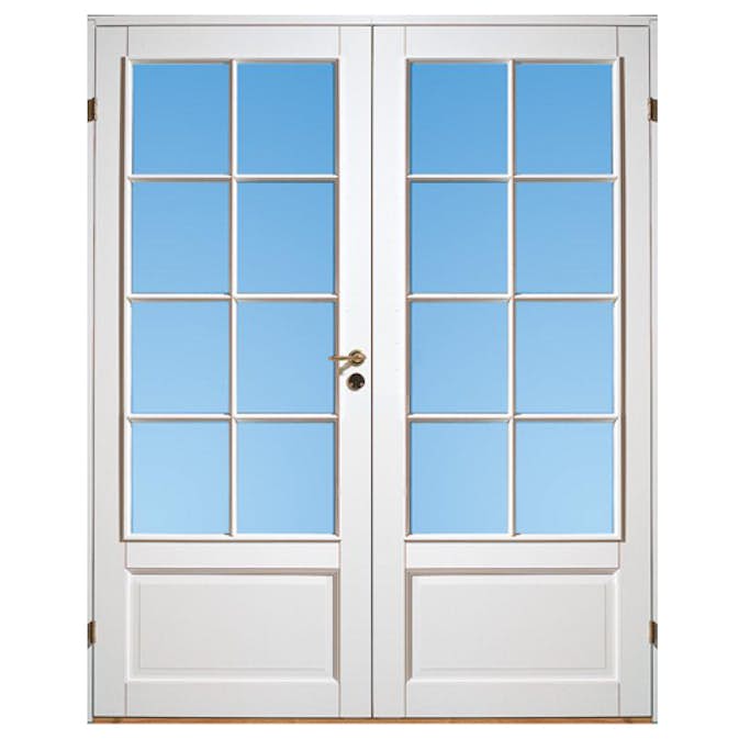 Parinnerdörr Diplomat Massiv SP8 Vit Klarglas