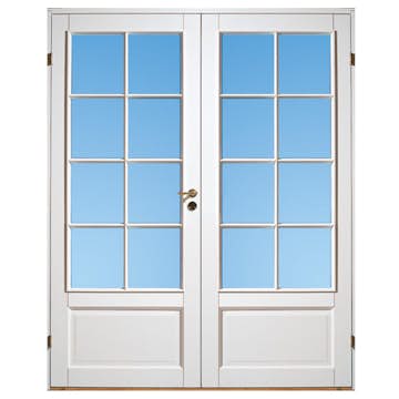 Parinnerdörr Diplomat Massiv SP8 Vit Klarglas