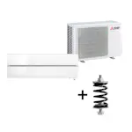 Luftvärmepump Mitsubishi Electric Hero 2.0 LN25 6,3kW Värme SCOP 5,2 Paket med Fjäderdämpare