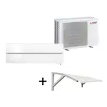 Luftvärmepump Mitsubishi Electric Hero 2.0 LN25 6,3kW Värme SCOP 5,2 Paket med Värmepumpstak