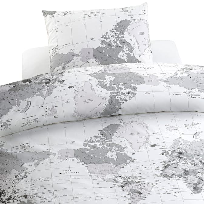 Påslakanset Borganäs of Sweden Big World Grå Enkelsäng