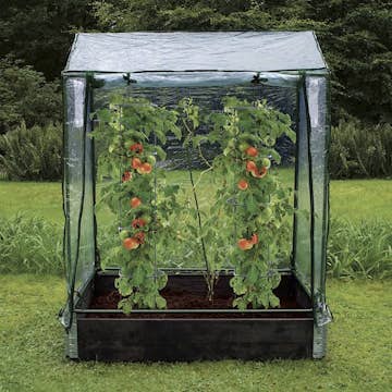 Drivhus Ryom Växthus för Pallkrage Hög, Väderbeständigt & Ventilerat med Flugnät