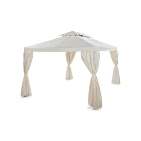 Paviljong Comfort Garden Bermuda, Trädgårdspaviljong 3x3 m, Naturvit, Stål