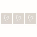 Servett Paperproducts Design Pure Heart 33x33 cm Taupe 3 st 20-pack