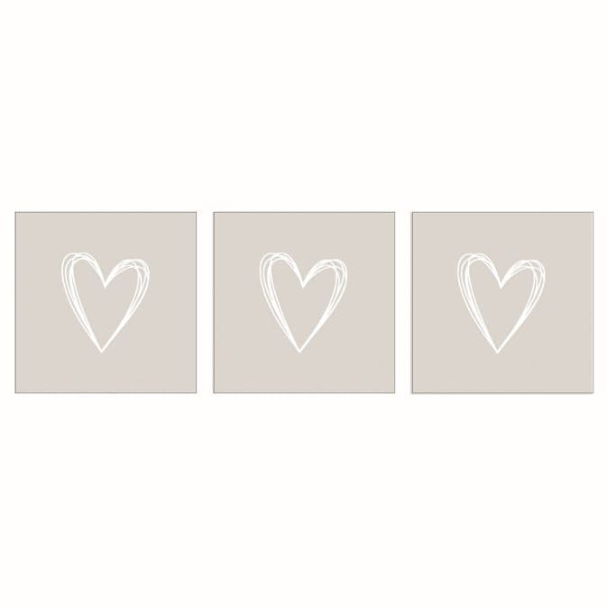 Servett Paperproducts Design Pure Heart 33x33 cm Taupe 3 st 20-pack