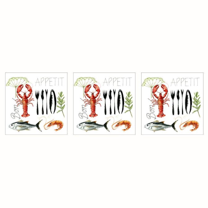 Servett Paperproducts Design Fish Food 33x33 cm 3 st 20-pack