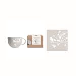 Gåvoset Paperproducts Design Pure Branch Mugg 55 cl + Servett Taupe