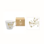 Gåvoset Paperproducts Design Pure Branch Mugg Guld 40 cl + Servett