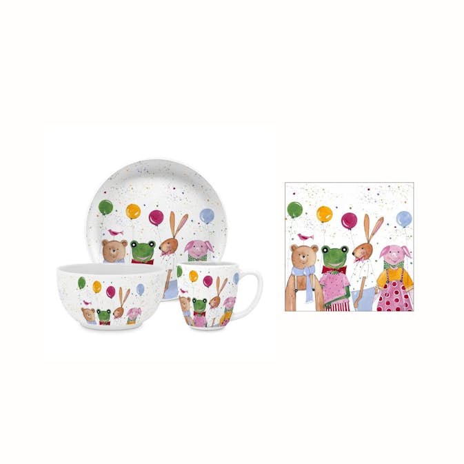 Barnservis Paperproducts Design Kid Party 3 Delar + Servett