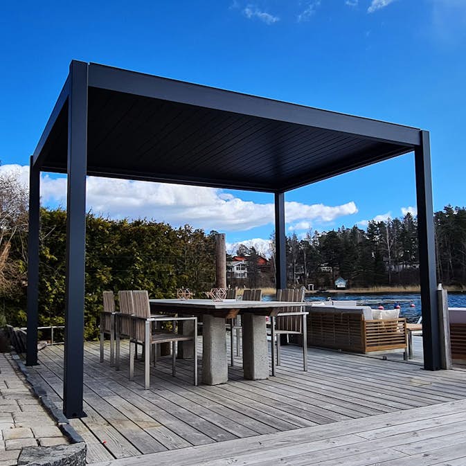 Pergola Metalcraft Motordrivet lamelltak 3x4 m LED