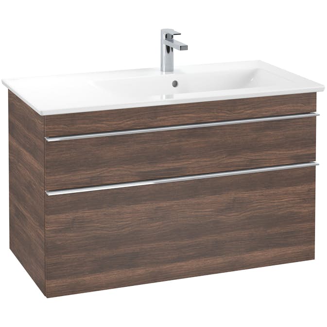 Tvättställsskåp Villeroy & Boch Venticello 95 cm med  2 Lådor för Ocentrerat Skåpstvättställ