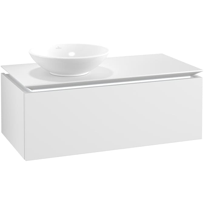 Tvättställsskåp Villeroy & Boch Legato Kompakt 1000 med 1 Låda för Ocentrerat Ytmonterat Tvättställ