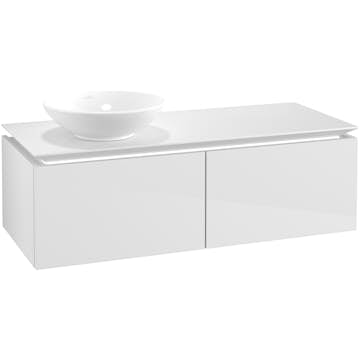 Tvättställsskåp Villeroy & Boch Legato Kompakt 1200 med 2 Lådor för Ocentrerat Ytmonterat Tvättställ