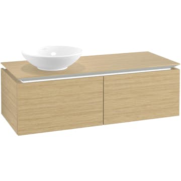 Tvättställsskåp Villeroy & Boch Legato Kompakt 1200 med 2 Lådor för Ocentrerat Ytmonterat Tvättställ