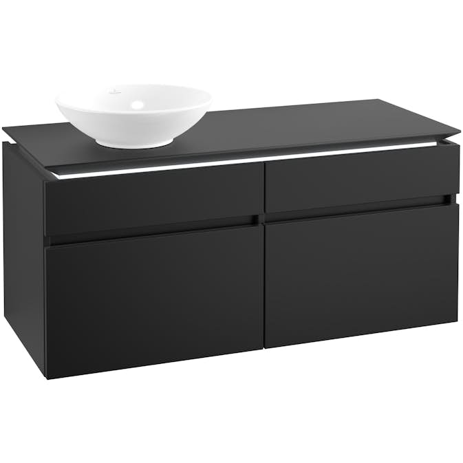 Tvättställsskåp Villeroy & Boch Legato 1200 med 4 Lådor för Ocentrerat Ytmonterat Tvättställ