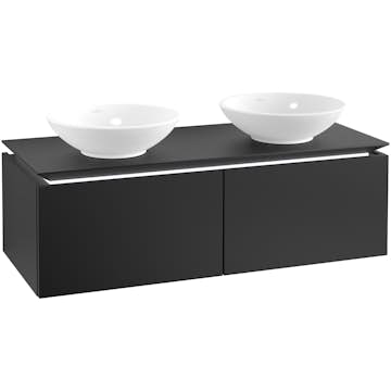 Tvättställsskåp Villeroy & Boch Legato Kompakt 1200 med 2 Lådor för Två Ytmonterade Tvättställ