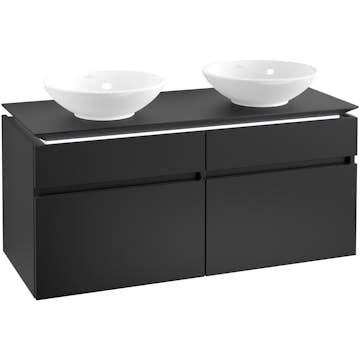 Tvättställsskåp Villeroy & Boch Legato 1200 med 4 Lådor för Två Ytmonterade Tvättställ